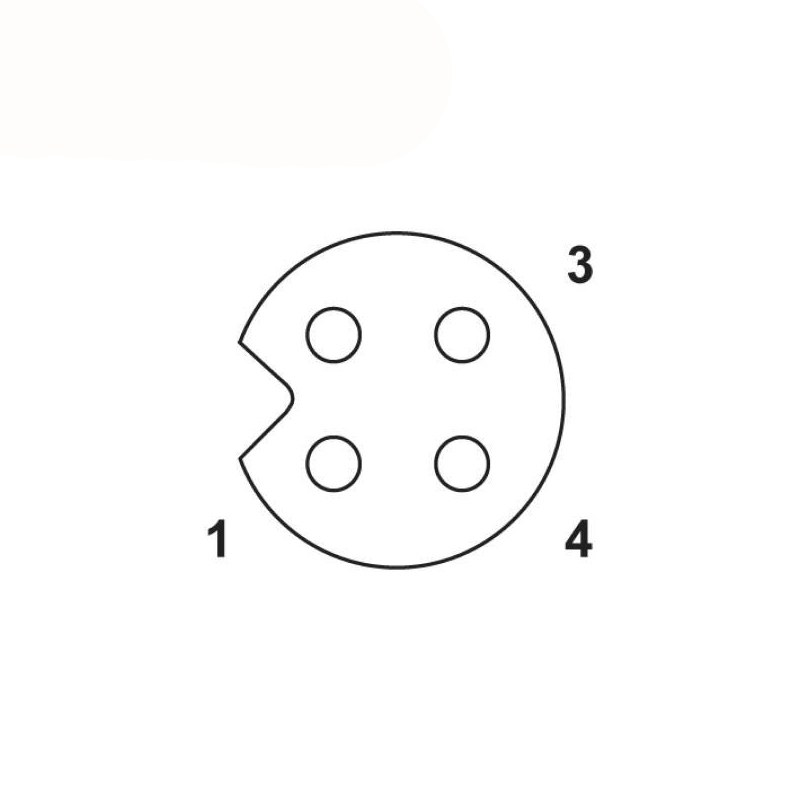 M5 4pins A code male to female straight cable,unshielded,PUR,-40°C~+105°C,26AWG 0.14mm²,brass with nickel plated screw